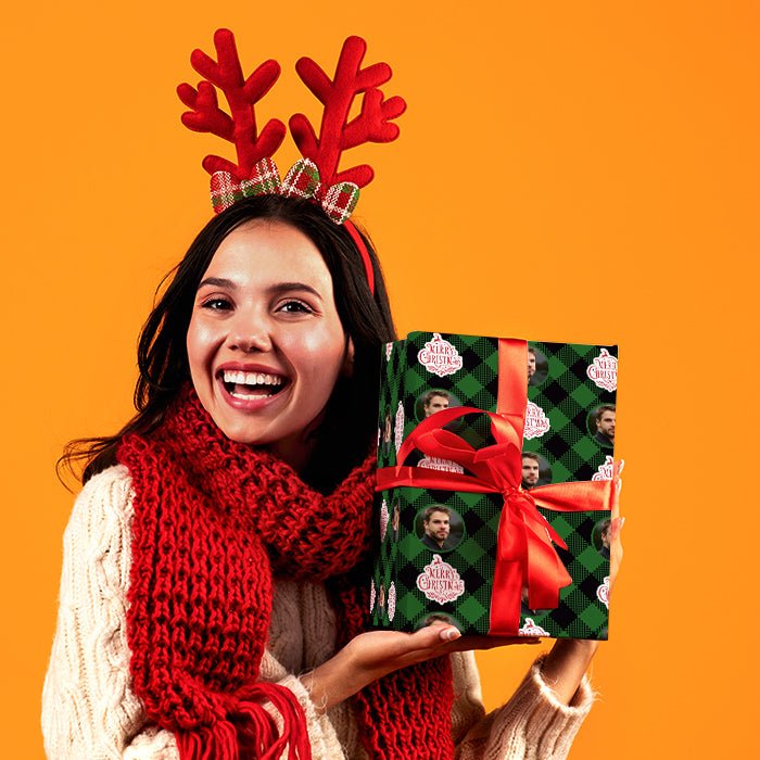 Geschenkpapier personalisiert Geschenkpapier Merry Christmas kariert M0026 - Bild 2 Geschenkpapier personalisiert Geschenkpapier Merry Christmas kariert M0026 - Bild 2