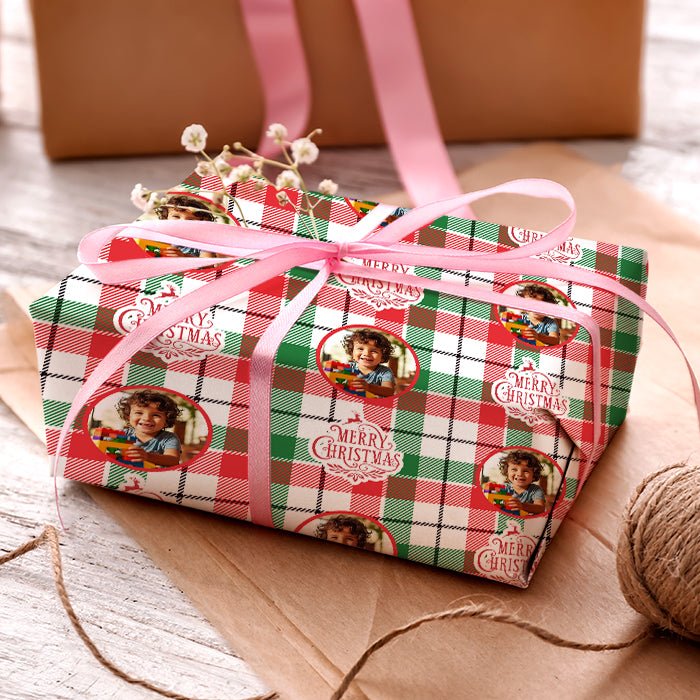Geschenkpapier personalisiert Geschenkpapier Merry Christmas kariert M0027 - Bild 3 Geschenkpapier personalisiert Geschenkpapier Merry Christmas kariert M0027 - Bild 3