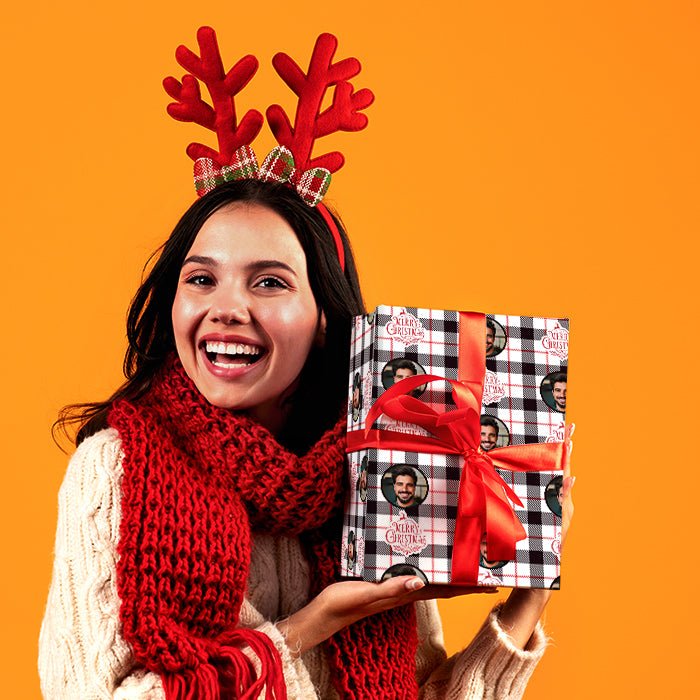 Geschenkpapier personalisiert Geschenkpapier Merry Christmas schwarz kariert M0028 - Bild 2 Geschenkpapier personalisiert Geschenkpapier Merry Christmas schwarz kariert M0028 - Bild 2