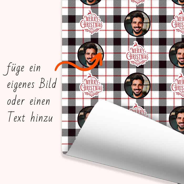 Geschenkpapier personalisiert Geschenkpapier Merry Christmas schwarz kariert M0028 - Bild 6 Geschenkpapier personalisiert Geschenkpapier Merry Christmas schwarz kariert M0028 - Bild 6