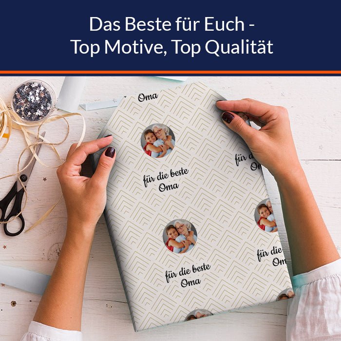 Geschenkpapier personalisiert Geschenkpapier Muster beige M0031 - Bild 5