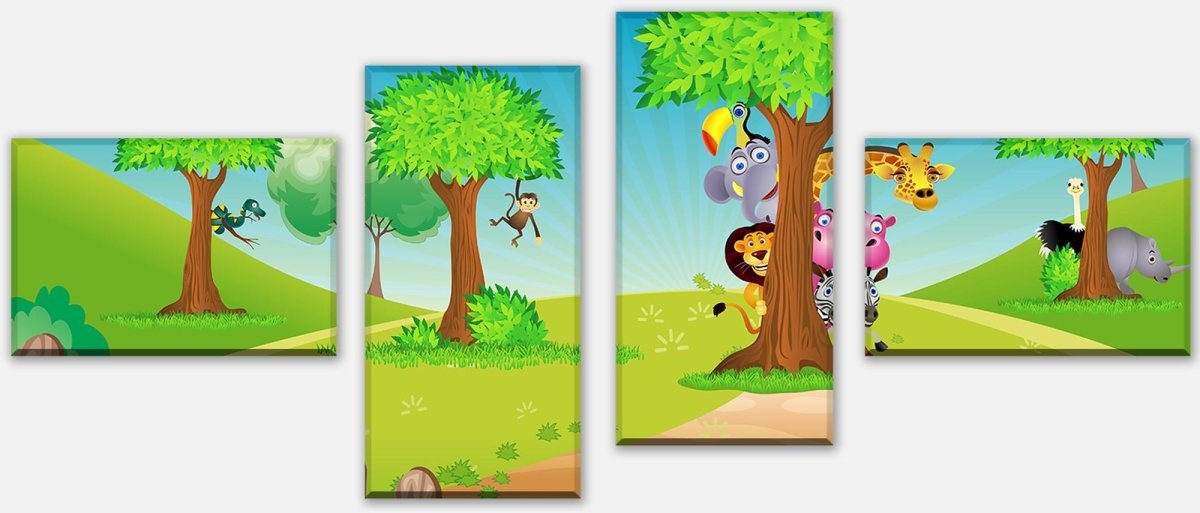 Leinwandbild Mehrteiler Tierbaum M0033 Leinwandbild Mehrteiler Tierbaum M0033