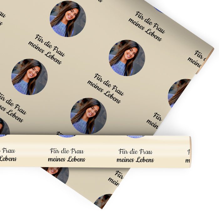 Geschenkpapier personalisiert Geschenkpapier beige Foto Text M0034 - Bild 1 Geschenkpapier personalisiert Geschenkpapier beige Foto Text M0034 - Bild 1