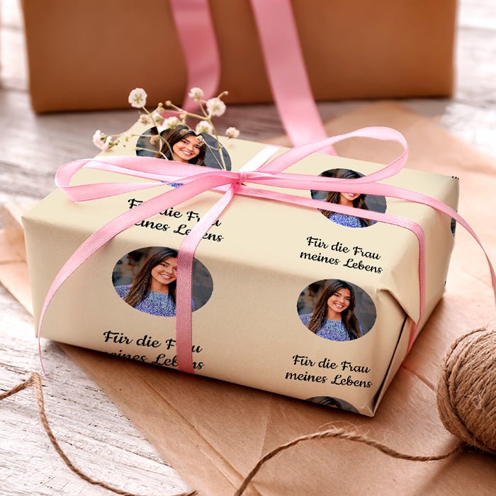 Geschenkpapier personalisiert Geschenkpapier beige Foto Text M0034 - Bild 3