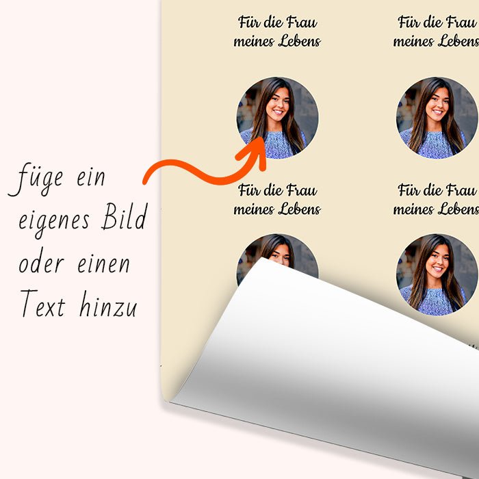 Geschenkpapier personalisiert Geschenkpapier beige Foto Text M0034 - Bild 6