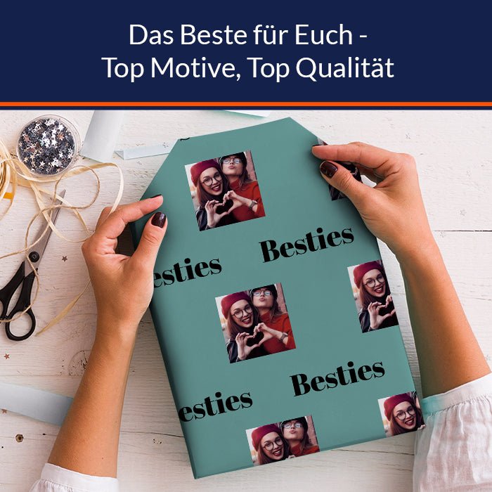 Geschenkpapier personalisiert Geschenkpapier blau Foto Text M0036 - Bild 5 Geschenkpapier personalisiert Geschenkpapier blau Foto Text M0036 - Bild 5