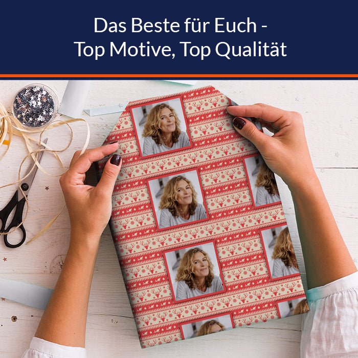 Geschenkpapier personalisiert Geschenkpapier Rentier Foto M0037 - Bild 5