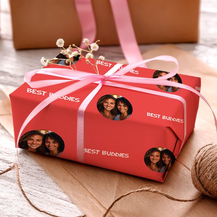 Geschenkpapier personalisiert Geschenkpapier rot Foto Text M0040 - Bild 3