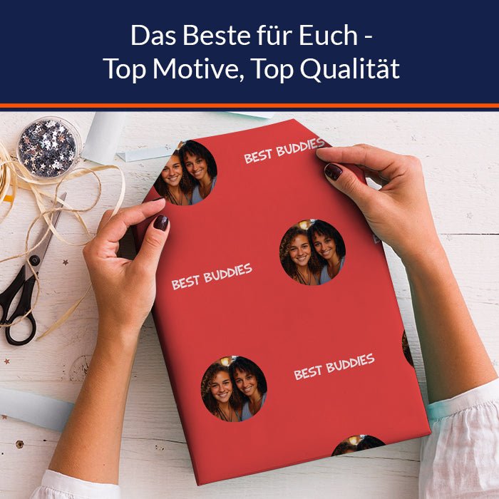 Geschenkpapier personalisiert Geschenkpapier rot Foto Text M0040 - Bild 5 Geschenkpapier personalisiert Geschenkpapier rot Foto Text M0040 - Bild 5