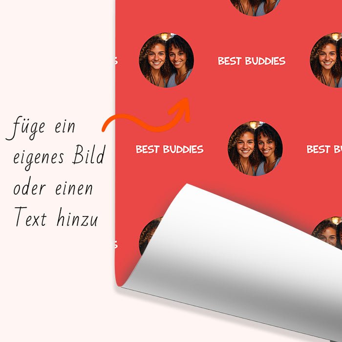 Geschenkpapier personalisiert Geschenkpapier rot Foto Text M0040 - Bild 6 Geschenkpapier personalisiert Geschenkpapier rot Foto Text M0040 - Bild 6