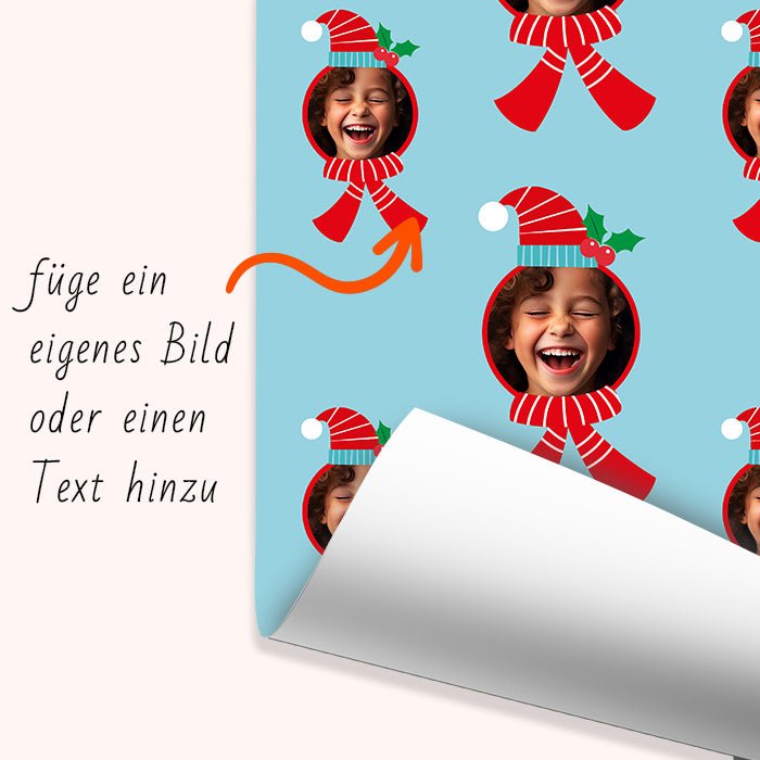 Geschenkpapier personalisiert Geschenkpapier Weihnachten Mütze Foto M0041 - Bild 6 Geschenkpapier personalisiert Geschenkpapier Weihnachten Mütze Foto M0041 - Bild 6