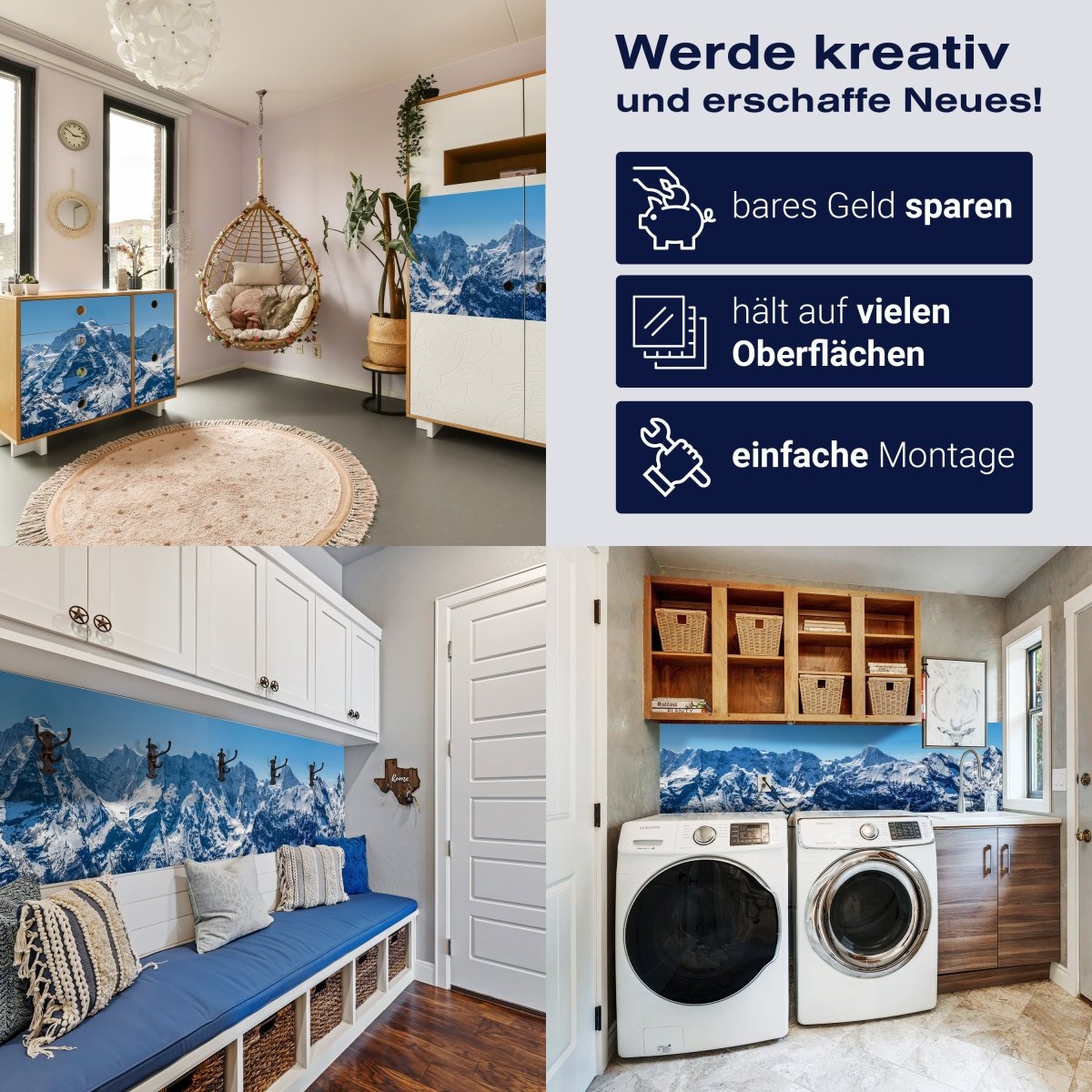 Panorama-Fototapete verschneite Schweizer Alpen M0041 - Bild 7 Panorama-Fototapete verschneite Schweizer Alpen M0041 - Bild 7