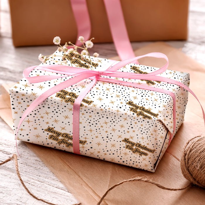 Geschenkpapier personalisiert Geschenkpapier Weihnachten Sterne Text M0043 - Bild 3 Geschenkpapier personalisiert Geschenkpapier Weihnachten Sterne Text M0043 - Bild 3