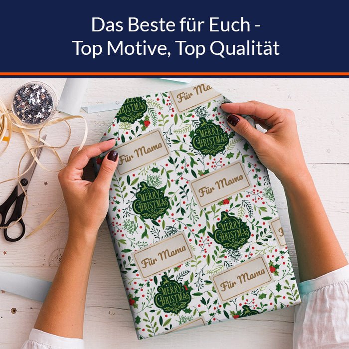 Geschenkpapier personalisiert Geschenkpapier Weihnachten Stechpalme Text M0045 - Bild 5 Geschenkpapier personalisiert Geschenkpapier Weihnachten Stechpalme Text M0045 - Bild 5