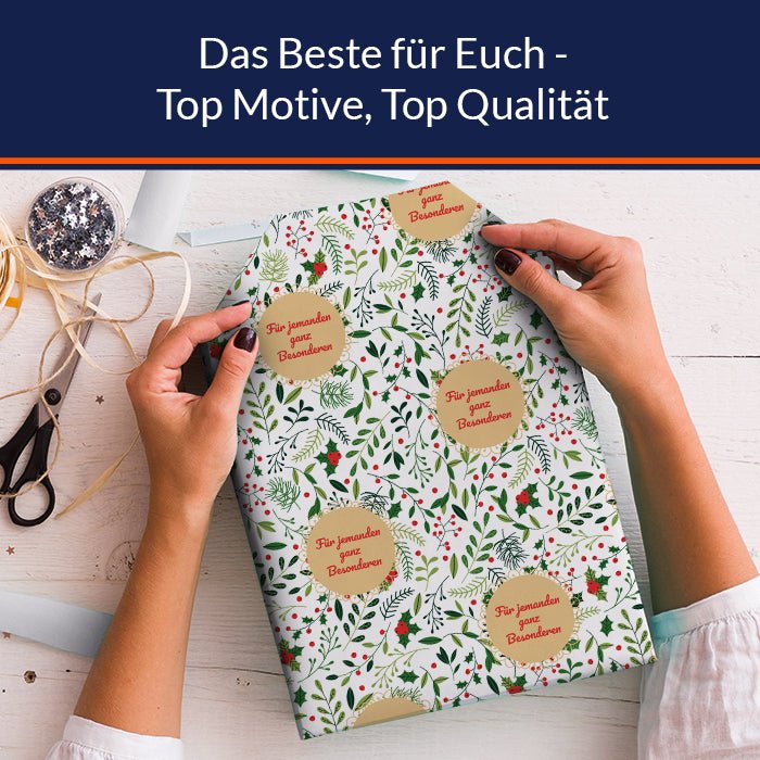 Geschenkpapier personalisiert Geschenkpapier Weihnachten Stechpalme Text M0046 - Bild 5