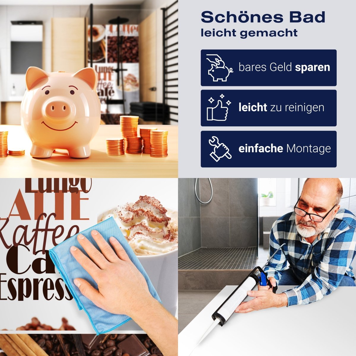 Duschwand Kaffee M0047 entdecken - Bild 7 Duschwand Kaffee M0047 entdecken - Bild 7