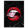 Wandbild Acrylglas Lippen, Diamant im Mund, Marmor, Frau M0048