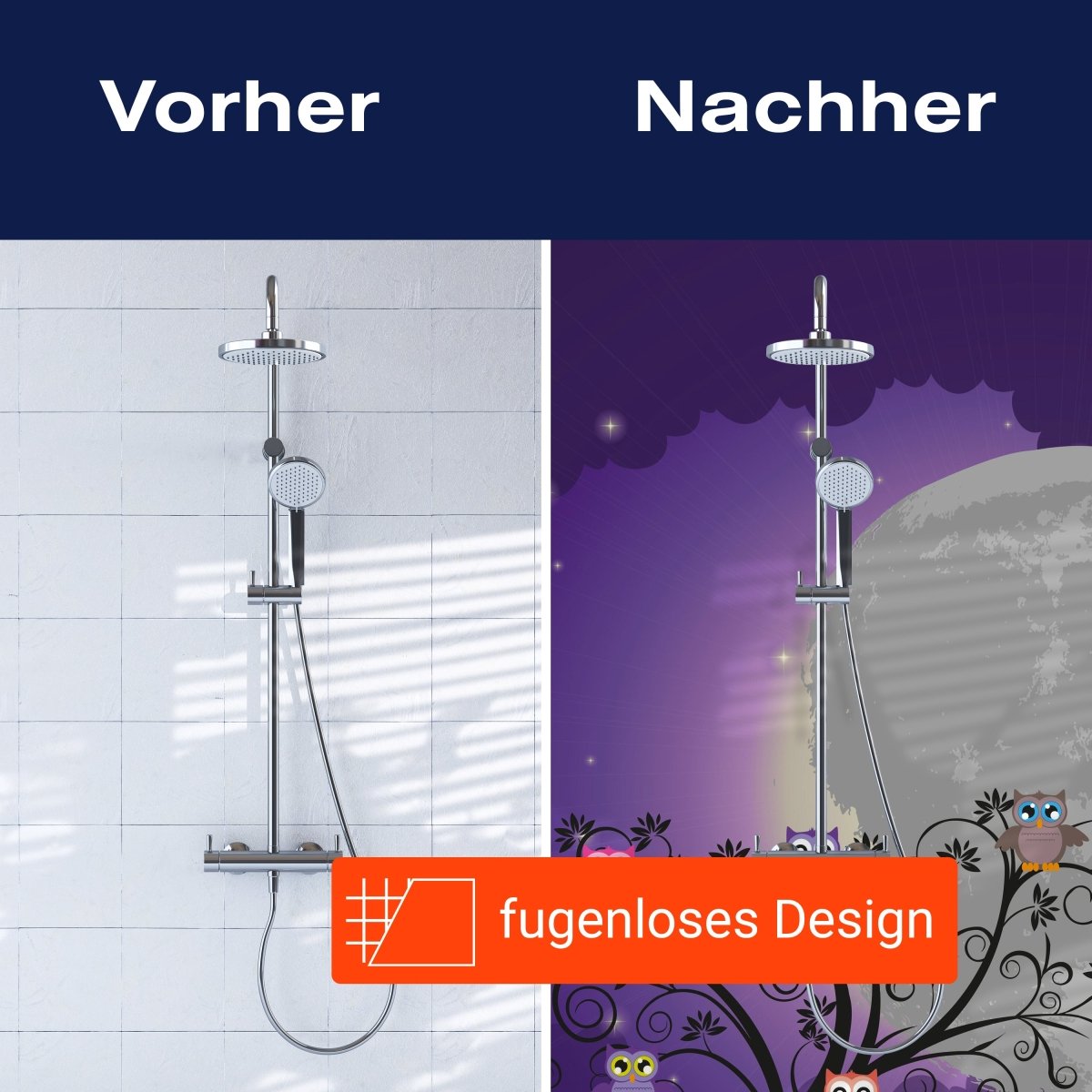 Duschwand Eulen auf einem Baum M0049 entdecken - Bild 9 Duschwand Eulen auf einem Baum M0049 entdecken - Bild 9