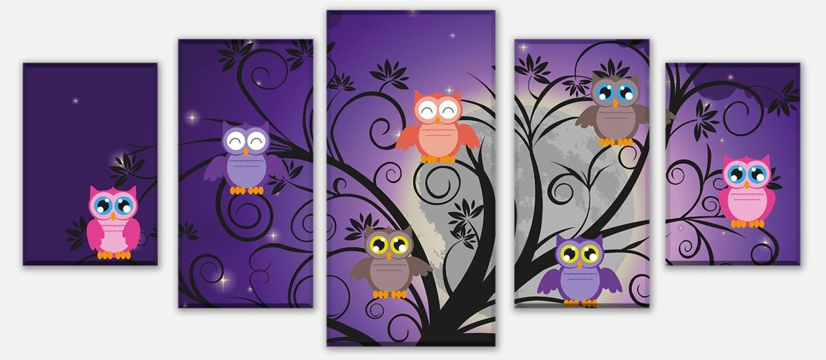 Leinwandbild Mehrteiler Eulen auf einem Baum M0049 entdecken - Bild 1 Leinwandbild Mehrteiler Eulen auf einem Baum M0049 entdecken - Bild 1