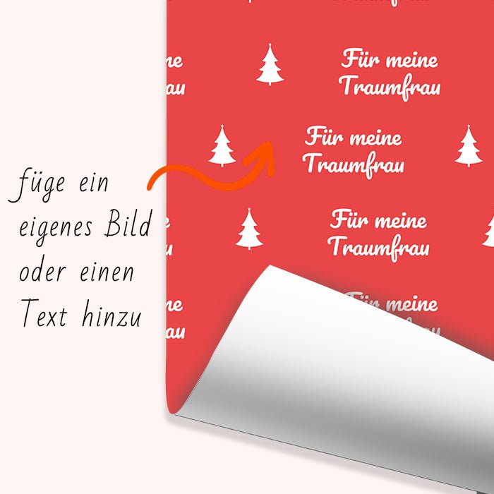 Geschenkpapier personalisiert Geschenkpapier Weihnachten Tannenbaum rot Text M0050 - Bild 6