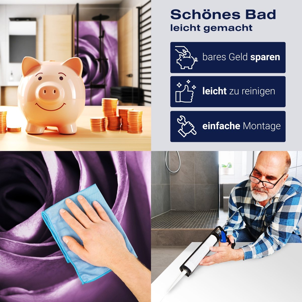 Duschwand violette Rose M0051 entdecken - Bild 7 Duschwand violette Rose M0051 entdecken - Bild 7