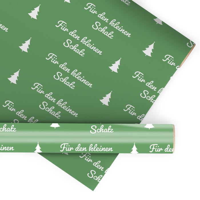 Geschenkpapier personalisiert Geschenkpapier Weihnachten Tannenbaum grün Text M0052 - Bild 1