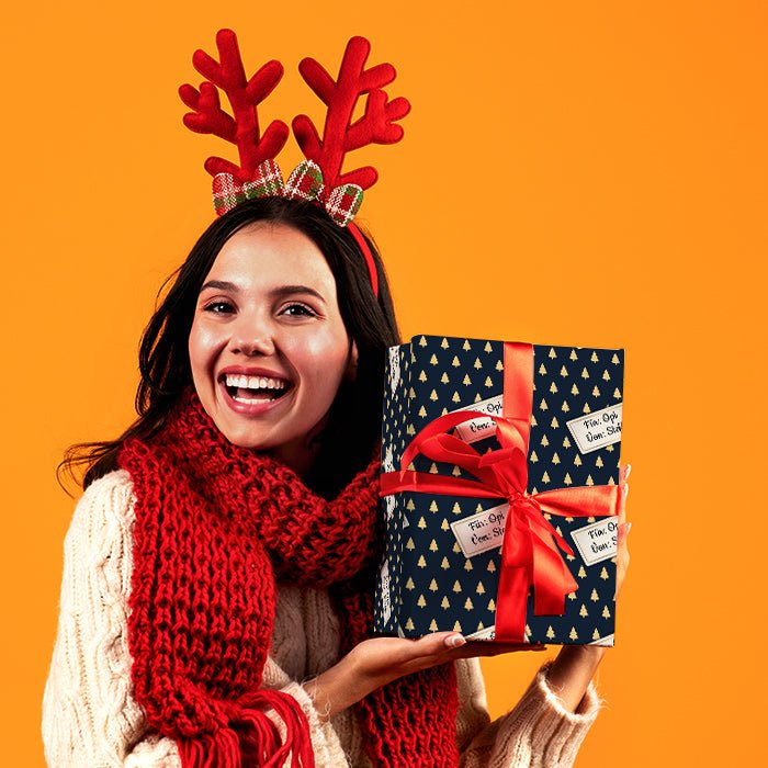 Geschenkpapier personalisiert Geschenkpapier Weihnachten Tannenbaum blau Text M0053 - Bild 2 Geschenkpapier personalisiert Geschenkpapier Weihnachten Tannenbaum blau Text M0053 - Bild 2