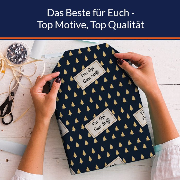 Geschenkpapier personalisiert Geschenkpapier Weihnachten Tannenbaum blau Text M0053 - Bild 5 Geschenkpapier personalisiert Geschenkpapier Weihnachten Tannenbaum blau Text M0053 - Bild 5