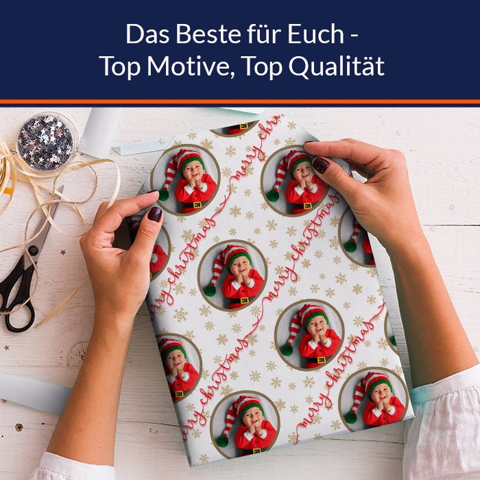 Geschenkpapier personalisiert Geschenkpapier Weihnachten Merry Christmas Foto M0057 - Bild 5