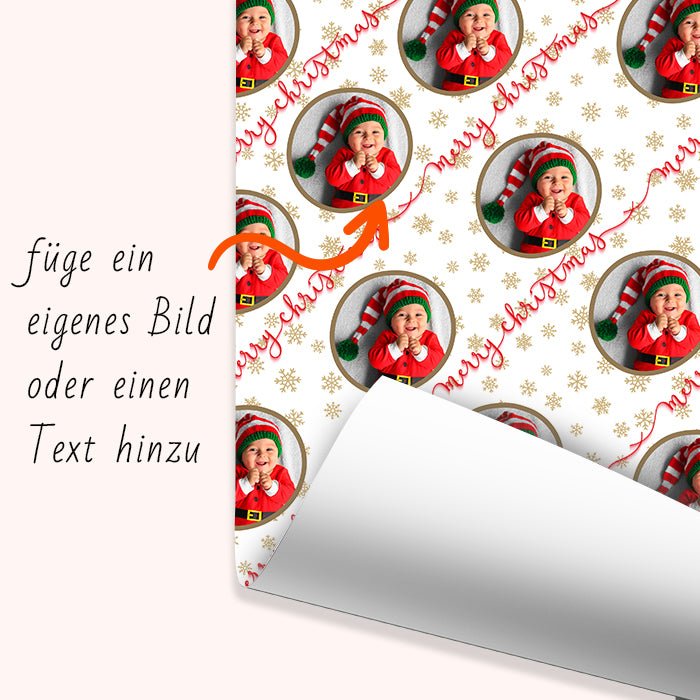 Geschenkpapier personalisiert Geschenkpapier Weihnachten Merry Christmas Foto M0057 - Bild 6