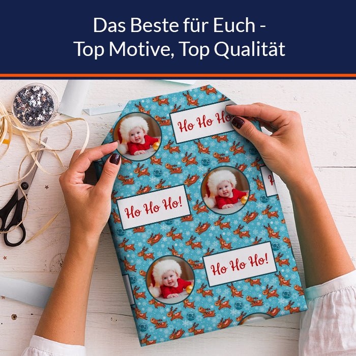 Geschenkpapier personalisiert Geschenkpapier Weihnachten Rentier Foto Text M0059 - Bild 5