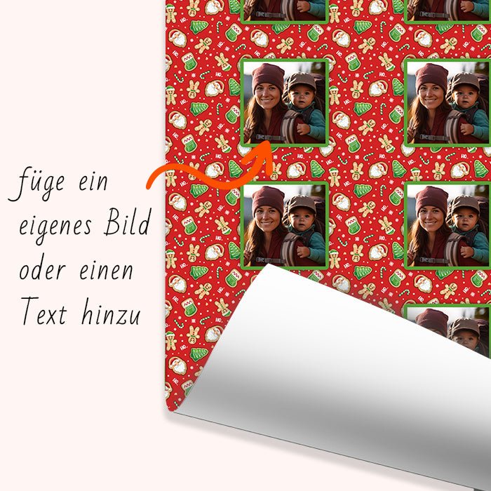 Geschenkpapier personalisiert Geschenkpapier Weihnachten Pfefferkuchen Foto M0062 - Bild 6