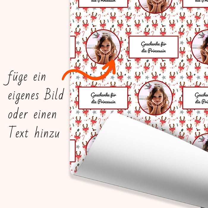 Geschenkpapier personalisiert Geschenkpapier Weihnachten Fuchs Foto Text M0064 - Bild 6