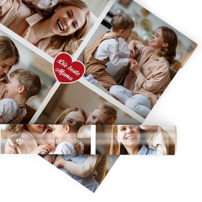 Geschenkpapier personalisiert Geschenkpapier Collage Beste Mama 4 Fotos M0066 - Bild 1 Geschenkpapier personalisiert Geschenkpapier Collage Beste Mama 4 Fotos M0066 - Bild 1