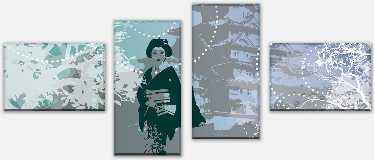 Leinwandbild Mehrteiler Old Floral Asia M0069 Leinwandbild Mehrteiler Old Floral Asia M0069