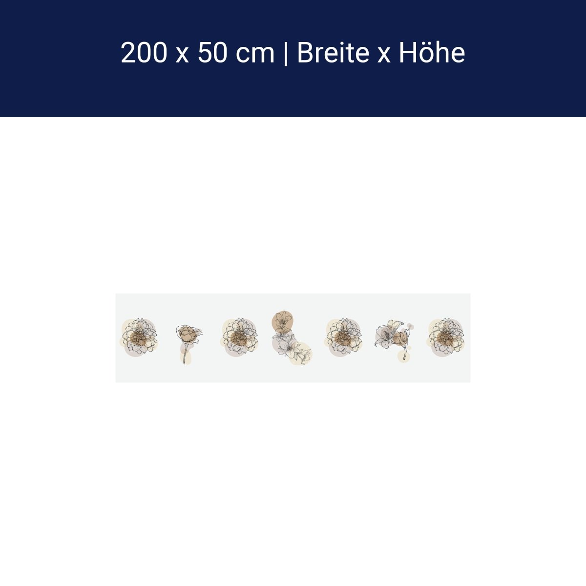 Panorama-Fototapete Grafische Blumen M0071 Panorama-Fototapete Grafische Blumen M0071