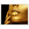 Poster Gold collection, Frau in Gold, Lippen, goldene Farbe M0075