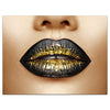 Wandbild Acrylglas Gold collection, schwarze Frauenlippen mit Gold, Frau M0079