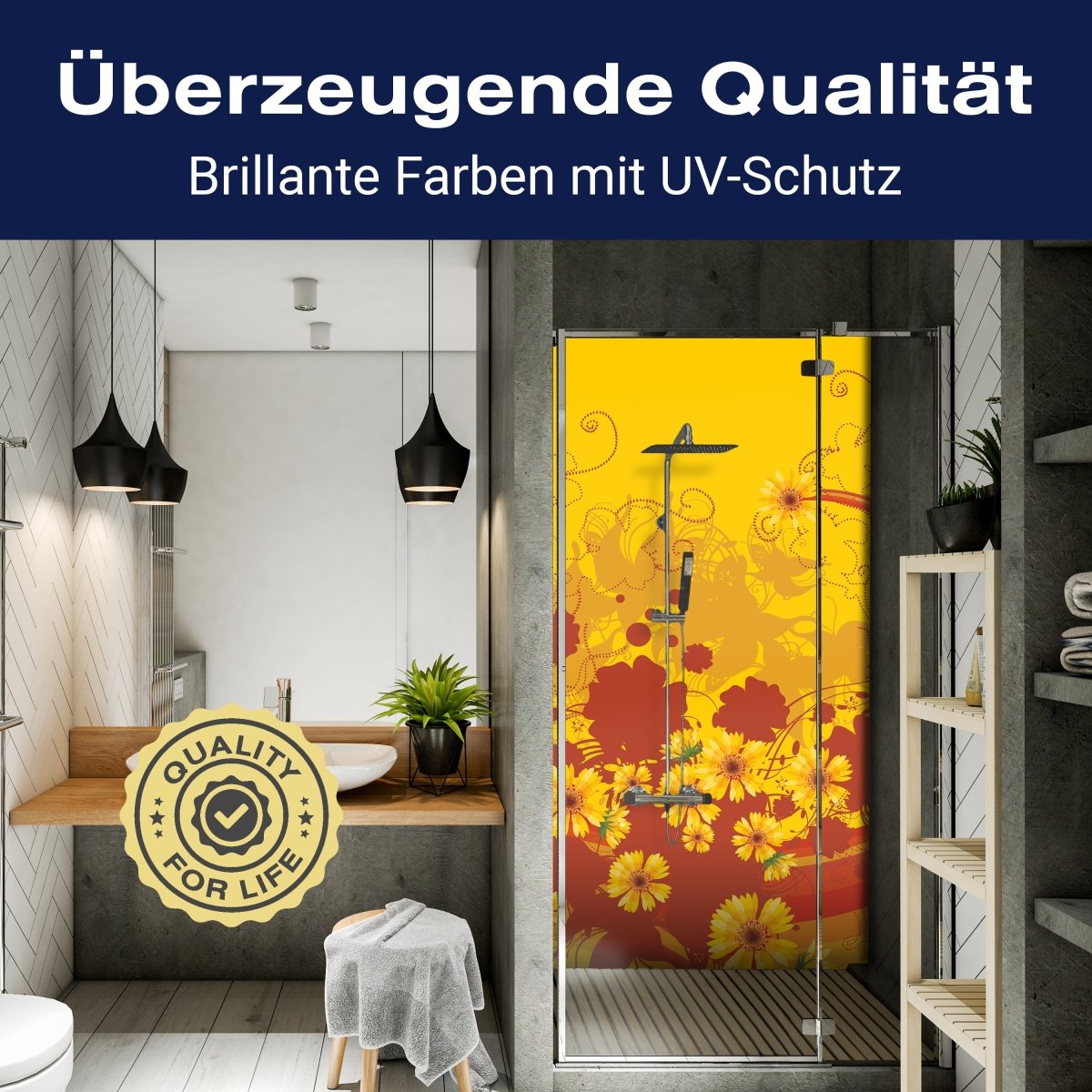 Duschwand Sophie Blüten M0086 entdecken - Bild 2 Duschwand Sophie Blüten M0086 entdecken - Bild 2