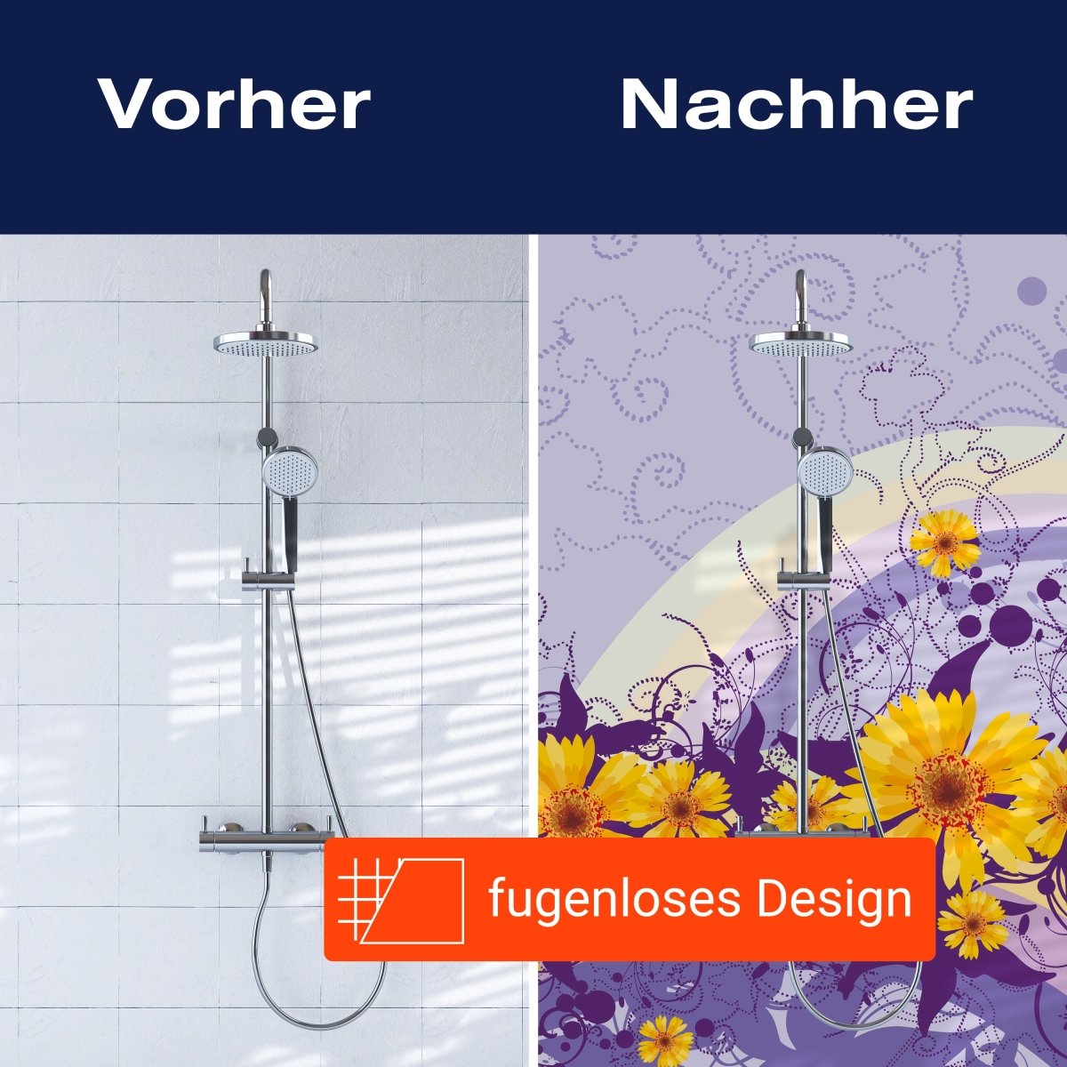 Duschwand Franziska Blüten M0087 entdecken - Bild 9 Duschwand Franziska Blüten M0087 entdecken - Bild 9