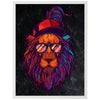 Poster Funky Löwe, Marmor, bunt, Cap, Mütze, Brille, Nerd M0089 Poster Funky Löwe, Marmor, bunt, Cap, Mütze, Brille, Nerd M0089