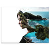 Wandbild Acrylglas Kunst, double exposure, Frau, Insel, Meer M0097