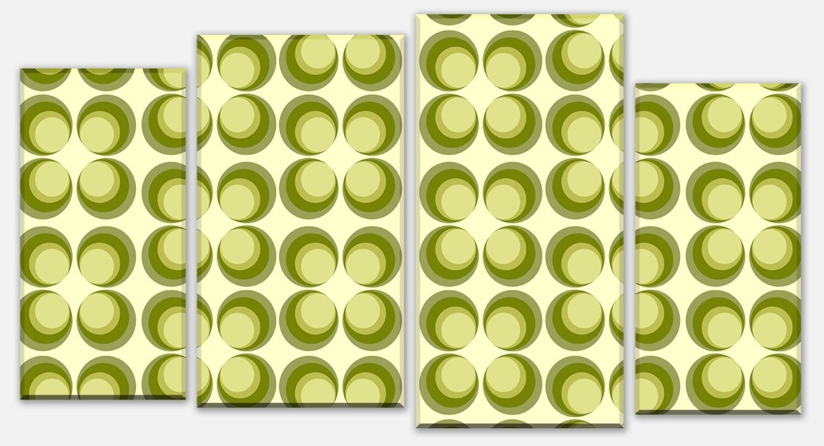 Leinwandbild Mehrteiler Retrokreise Grün M0097 Leinwandbild Mehrteiler Retrokreise Grün M0097