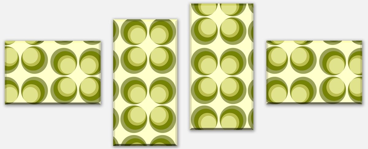 Leinwandbild Mehrteiler Retrokreise Grün M0097 Leinwandbild Mehrteiler Retrokreise Grün M0097