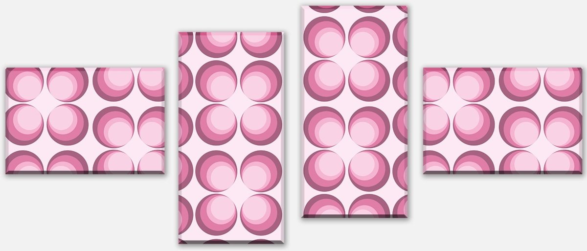 Leinwandbild Mehrteiler Retrokreise Rosa Muster M0101 Leinwandbild Mehrteiler Retrokreise Rosa Muster M0101