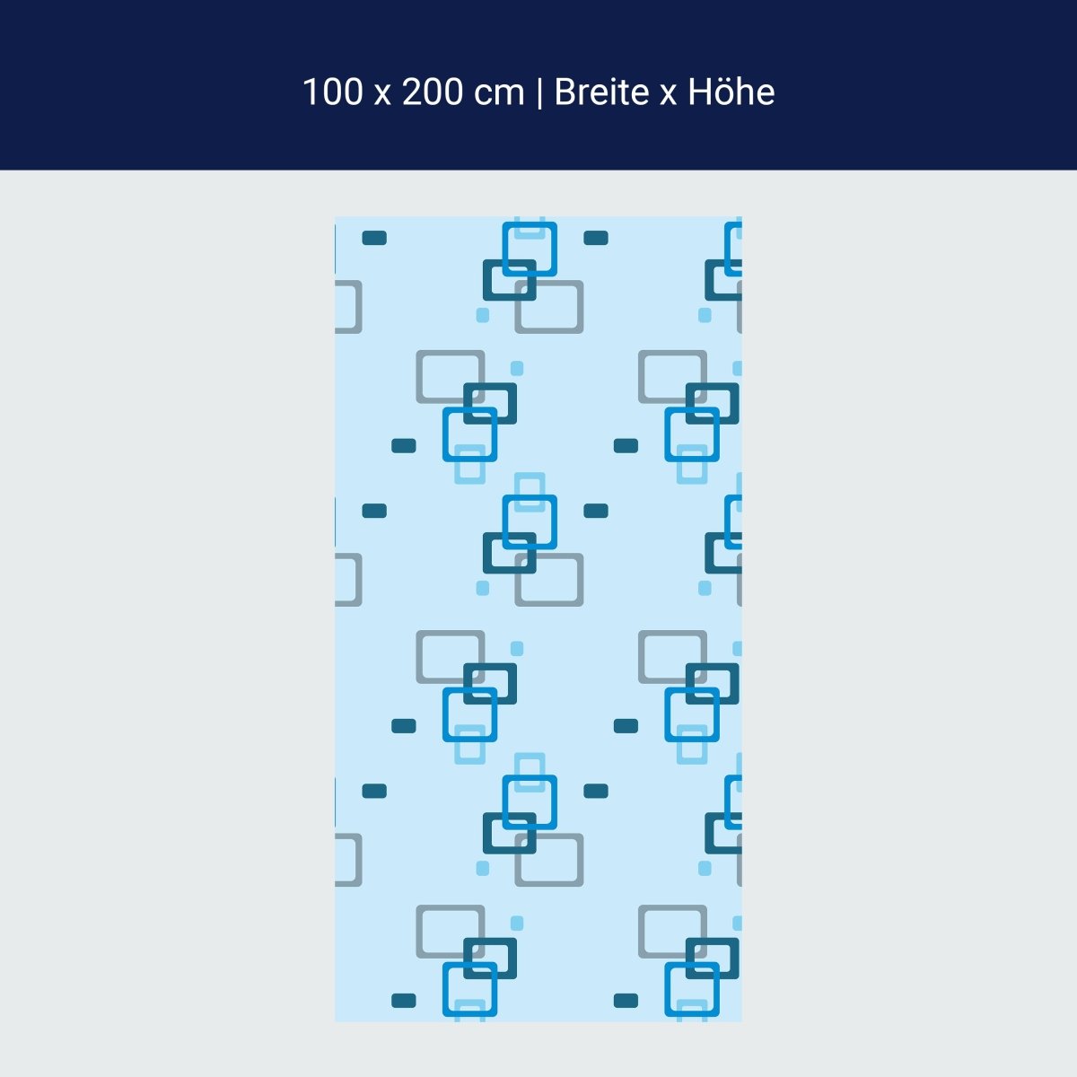 Duschwand Retrokästchen hellblau Muster M0103 Duschwand Retrokästchen hellblau Muster M0103