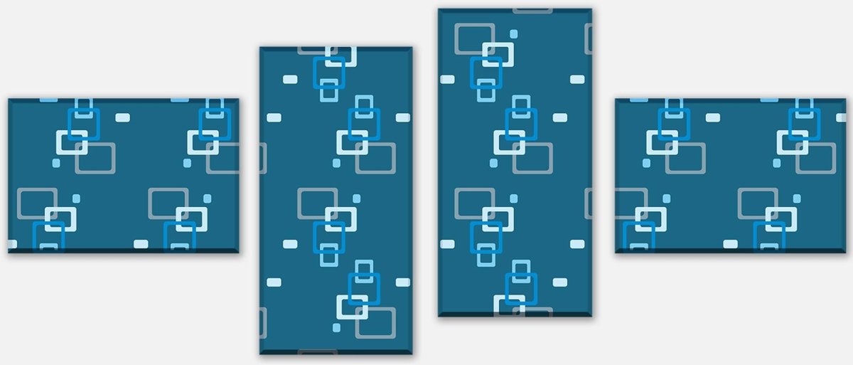 Leinwandbild Mehrteiler Retrokästchen dunkelblau Muster M0104 Leinwandbild Mehrteiler Retrokästchen dunkelblau Muster M0104