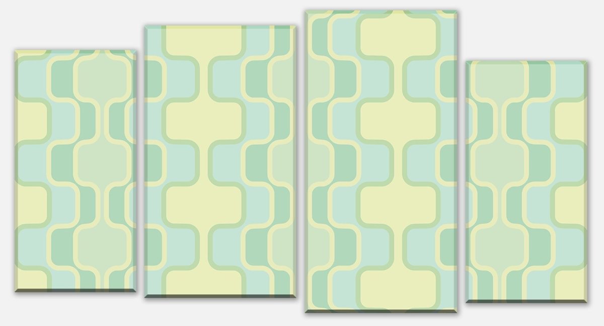 Leinwandbild Mehrteiler Retromuster Pastellgrün Muster M0109 Leinwandbild Mehrteiler Retromuster Pastellgrün Muster M0109