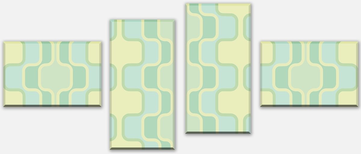 Leinwandbild Mehrteiler Retromuster Pastellgrün Muster M0109 Leinwandbild Mehrteiler Retromuster Pastellgrün Muster M0109
