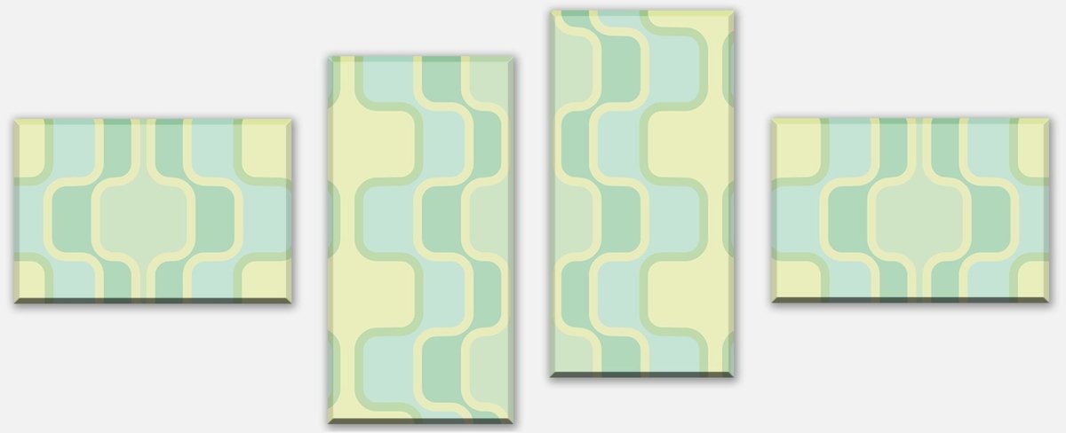 Leinwandbild Mehrteiler Retromuster Pastellgrün Muster M0109 Leinwandbild Mehrteiler Retromuster Pastellgrün Muster M0109